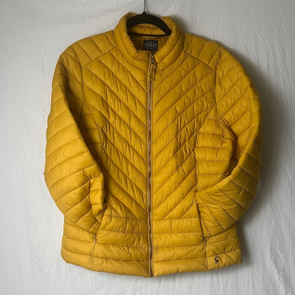 Joules Women's Yellow Quilted Puffer Jacket